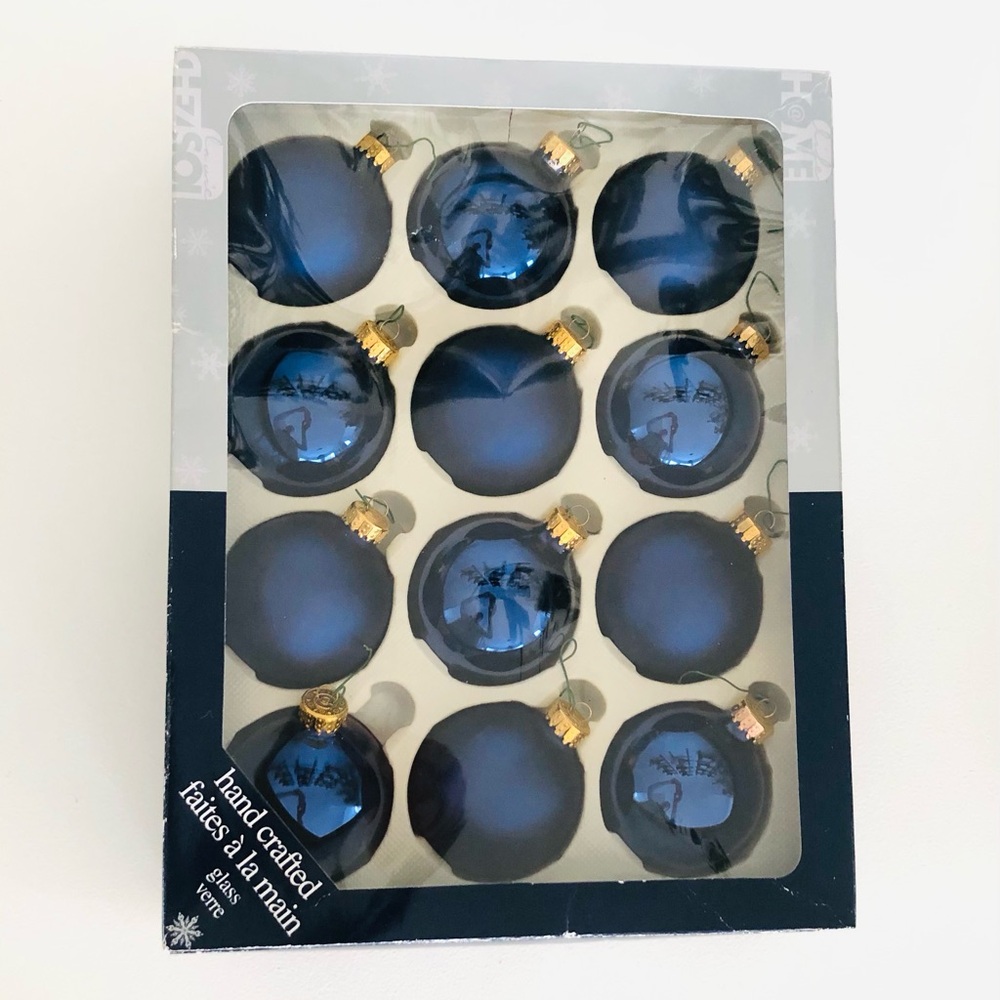 Vintage Glass Navy Christmas Ornaments